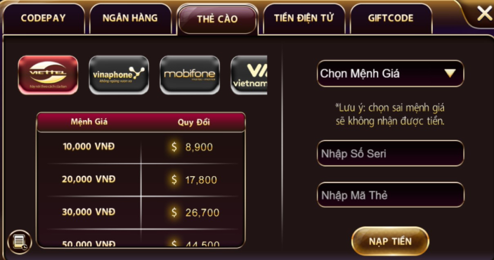 Thẻ cào điện thoại giúp người chơi không bị lộ danh tính khi nạp