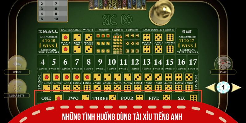Những tình huống dùng tài xỉu tiếng anh