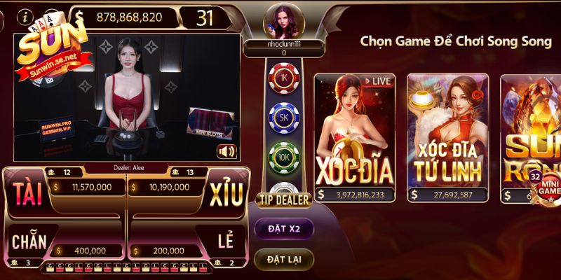 Ảnh Tài Xỉu Sunwin - Minh Họa Chân Thực Sân Chơi Xanh Chín 13 Người chơi có thể tham gia song song hai tựa game
